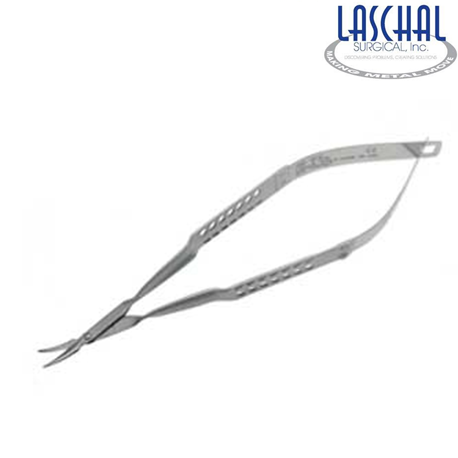 Laschal 13.5 cm curved Vannas scissors w/ 1.0 cm blades