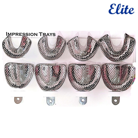 Elite Edentulous Impression Trays, 8pcs/set