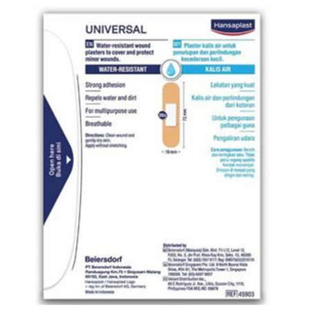 Hansaplast Universal Water Resistant Plaster (20pcs/box, 6boxes/carton)