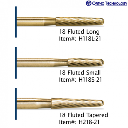 Ortho Technology Debonding Carbide Burs-18 Fluted