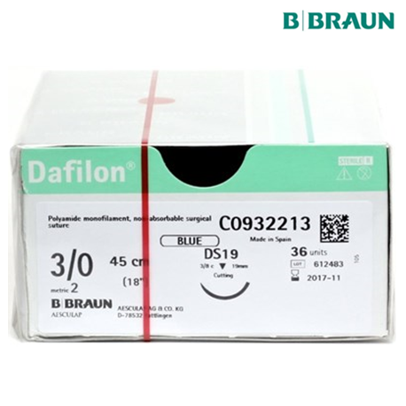 B Braun Dafilon Blue 3/0 (2) 75cm, DS24, 36pcs/box