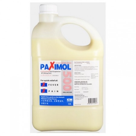 Paximol 500 Oral Mixture, Orange Flavour, 100mL/Box