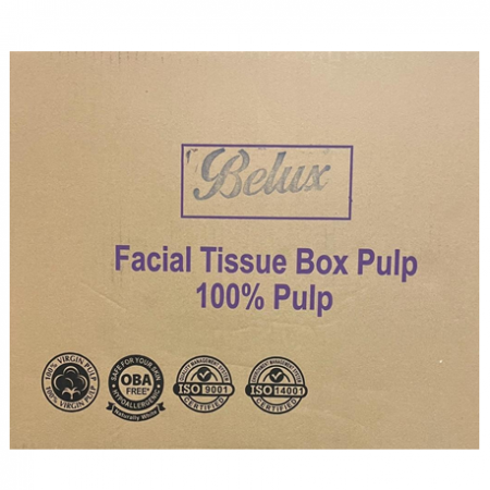 Belux Facial Tissue Paper Box Pulp, 3ply (130sheets/box, 50boxes/carton)