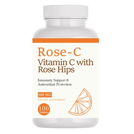 Sapien Health Rose-C Vitamin C with Rose Hips, 100 tablets/bottle