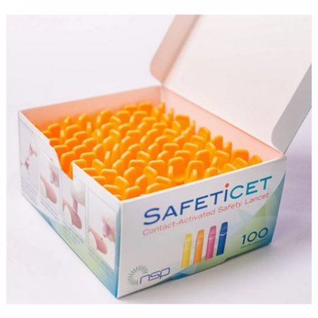 NSP Safeticet Capillary Blood Sampling, Yellow, 100pcs/pack