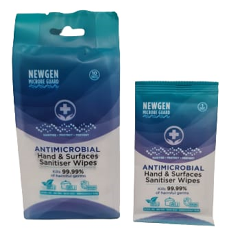 Newgen Microbe Guard Antimicrobial Hand & Surfaces Wipes 