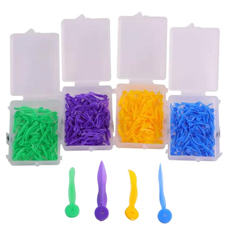 Cotisen Disposable Poly Plastic Wedges with Hole, 100pcs/box