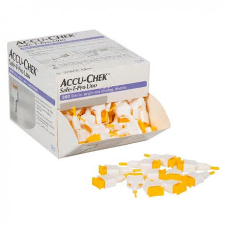 Roche Accu Chek Safe T-Pro Uno Single Use Lancet Device, 200pcs/box
