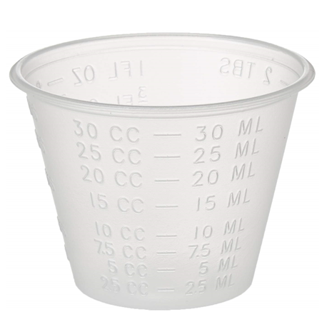 Disposable Plastic Medicine Cup, 30ml, 100pcs/bag X 10