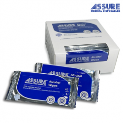 Assure Alcohol Wipes 20cm X 20cm, Individually Wrapped, 50pcs/bag