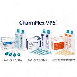 CharmFlex VPS Impression Material 50ml x2 Cartridge Set Heavy/ Regular /Light with Mixing Tips 