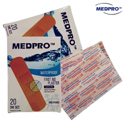 Medpro First Aid Waterproof Breathable Plaster, 20pcs/box X 5boxes