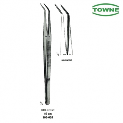 Towne College Cotton Plier-Tweezer, Serrated, 15cm, Per Piece