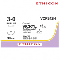 Ethicon Suture VICRYL Plus 3/0 M2, 90cm, 36pcs/box #VCP242H