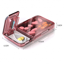 Medpro Portable Pill Box as Pill Cutter and Storage, Pink, Each