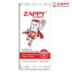 Zappy Ultimate Antiseptic Wipes, Alcohol Free, 100pcs/pack