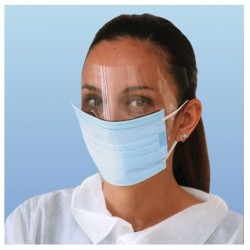 Maxicom Face Mask with Shield, Ear Loop 3 Ply, Blue, 25pcs/pack