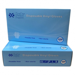 Disposable Non Sterile Clear Vinyl Powder-Free Gloves, 100pcs/pack