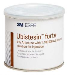 Ubistesin Forte Local Anaesthetic solution 4% 1/100000, 50 cartridges/tin