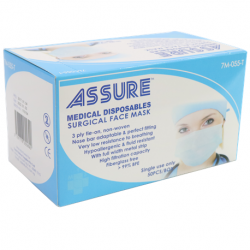 Assure Surgical Mask 3-ply Blue Tie-On, 50 pcs/box