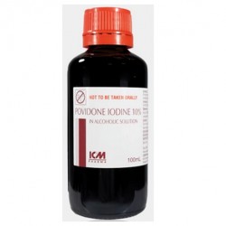 Povidone Iodine 10% in Alcoholic Solution, 100mL/Bottle