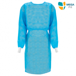 Mega Fit PE Coated Isolation Gown, Blue, 42-45gsm (10pcs/bag)