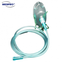Medpro Adult Oxygen Mask with Hose Tube and Adjustable Elastic Strap
