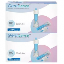 GentiLance Contact Activated Safety Lancet, Blue (30G/1.6mm) 100pcs/box X 2