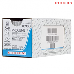 Ethicon PROLENE Polypropylene Suture, 5-0, P-3, Blue, 12pcs/box #8698G