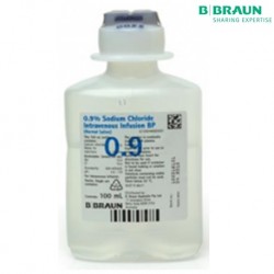 B.Braun Sodium Chloride 0.9% IV Infusion, 100ml (50bottles/carton)