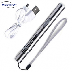 Medpro USB Rechargeable Pen-Torch with Pupil & Ruler Gauge + USB Cable
