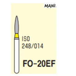 MANI Diamond Bur Flame Shaped,Extra Fine FO-20EF (5pcs/pack)