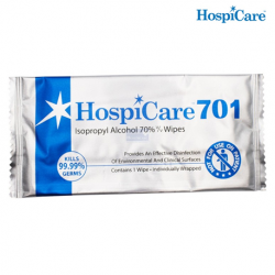 HospiCare 701 Isopropyl 70% Alcohol Surface Wipe, 100pcs/pkt