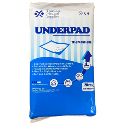 Disposable Underpad, 43x60cm, 30gm, 2G SAP, Blue, 20pcs/bag