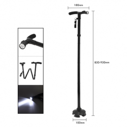 Medpro Foldable Trusty Cane with LED Light & Adjustable Height