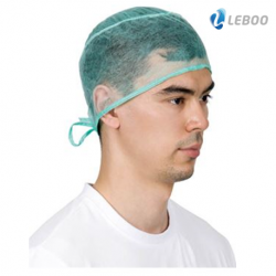 [5 Cartons] Leboo Surgeon Cap Ellipse Top with Fixed Ties, Blue, PP 25gsm (100pcs/bag, 1000pcs/ctn)
