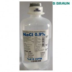 B Braun 0.9% Sodium Chloride Intravenous Solution, 250ml, Per Bottle