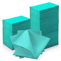 Dental Bibs, 3 ply Polymer Coated, Aqua, 500pcs/carton