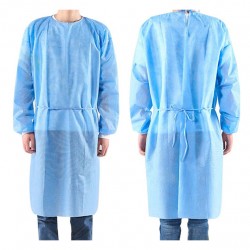 Disposable Isolation Gowns with Tie Back, knitted cuffs, 40gsm (100pcs/carton)