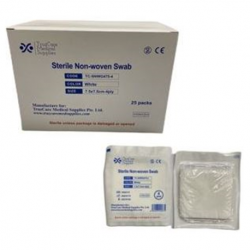 Disposable Sterile Non-Woven Swab, 40gsm, 7.5cmx7.5cm, 4ply, 4pcs/pack X 60