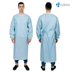 [5 Cartons] Leboo Standard Spunlace Surgical Gown, Blue, 125x145cm, 70gsm, 30pcs/carton