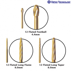 Ortho Technology Debonding Carbide Burs – 12 Fluted – Slow Speed