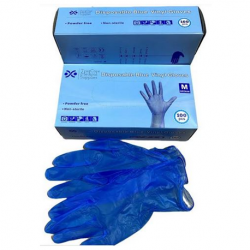 Disposable Vinyl Powder Free Gloves, Blue, 100pcs/pack