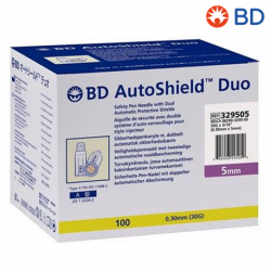 BD Autoshield Duo Safety Pen Needles, 5mm, 30gm, 100pcs/box
