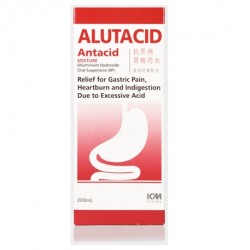 Alutacid Antacid Mixture, Peppermint Flavour, 200mL/box