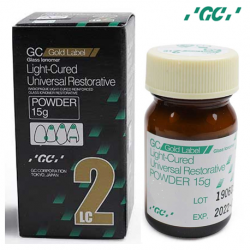 GC Gold Label 2 Light-Cured Powder, 15gm #A3.5 Per Bottle