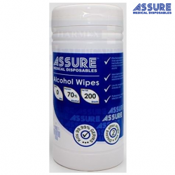 Assure Alcohol Wipes, 20cm x 25cm, 200pcs/Tub