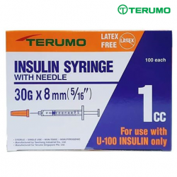 Terumo* Insulin Syringe with Needle, 1cc X 30gm X 8mm, 100pcs/box