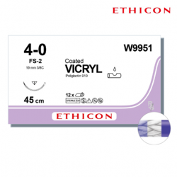 Ethicon VICRYL Polyglactin 910 Suture, 4/0 FS-2, 45cm, 12pcs/pack #W9951
