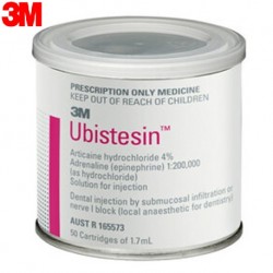 3M Ubistesin Local Anaesthetic Solution 4% 1/200000, 50 cartridges/tin